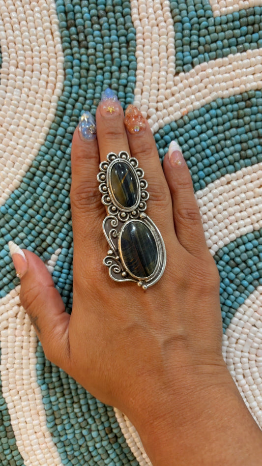 Golden Glaze - Tiger’s Eye in Silver