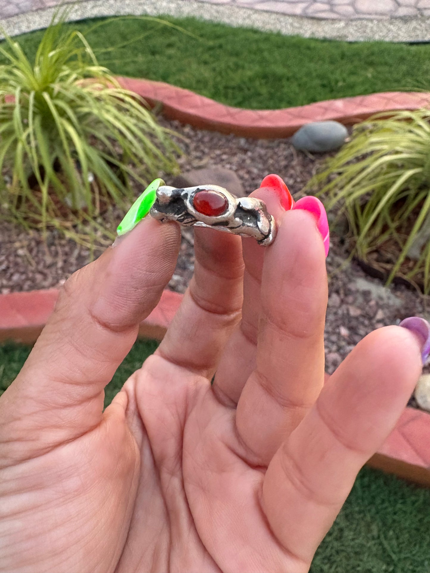 Lavalily – Fire Opal Ring in Sterling Silver