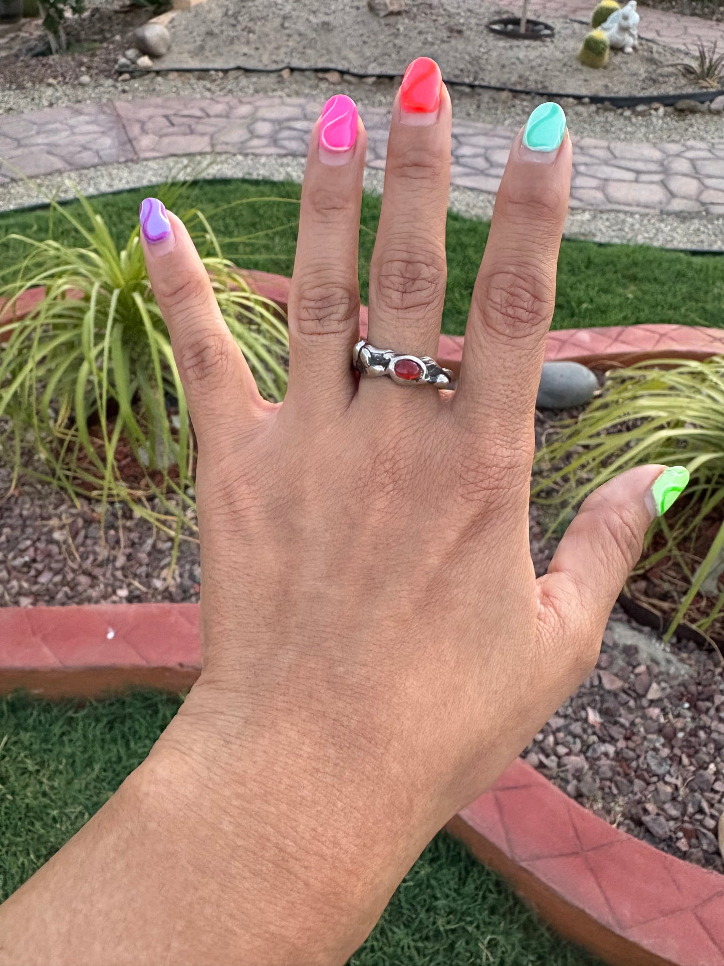Lavalily – Fire Opal Ring in Sterling Silver