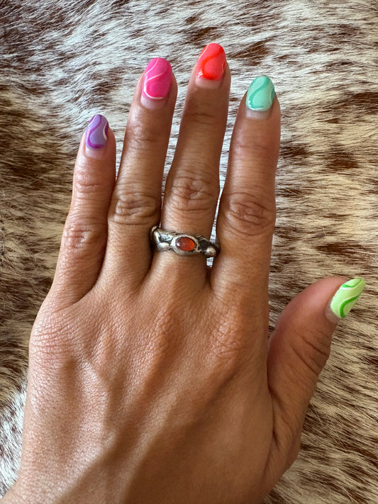 Lavalily – Fire Opal Ring in Sterling Silver