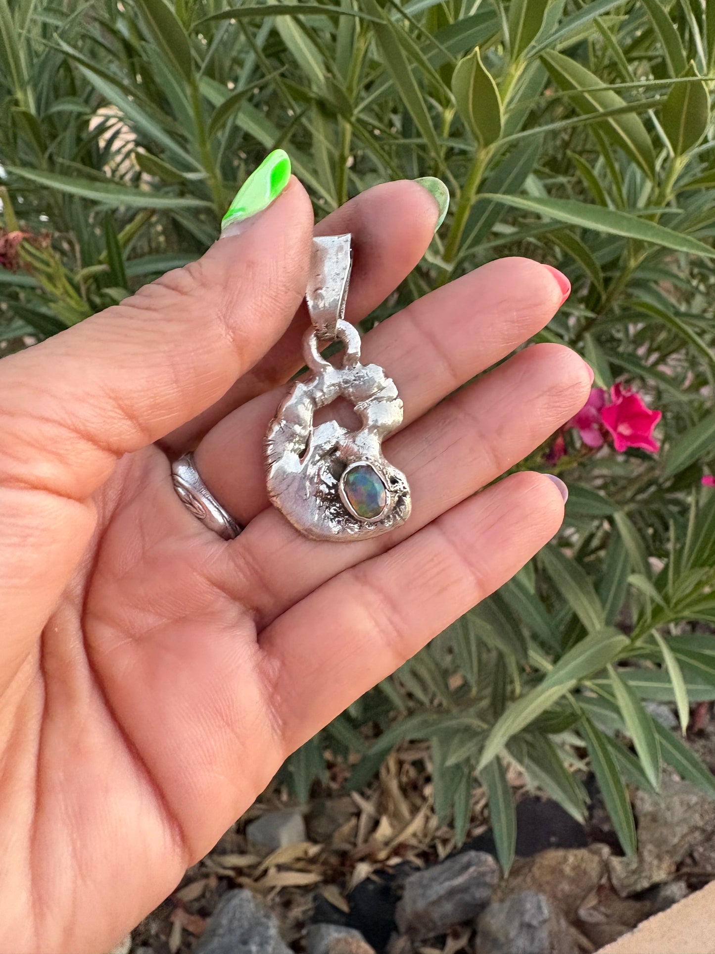 Moonmelt – Organic Opal Pendant