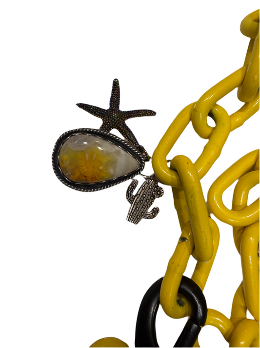 Yellow Horizon Agate Bag Chain