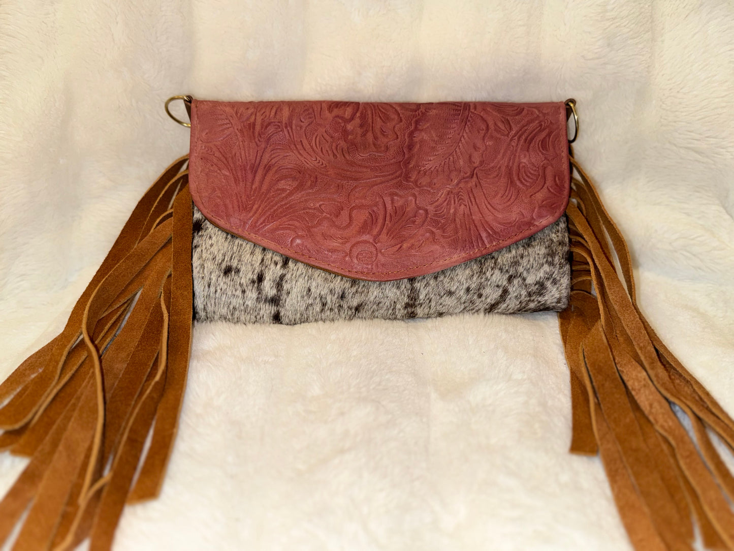 Rosa del Desierto Fringe Clutch